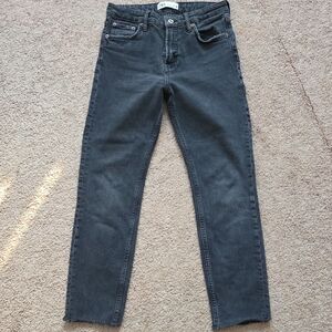 Zara Dark Gray/Faded Black Ankle Jean